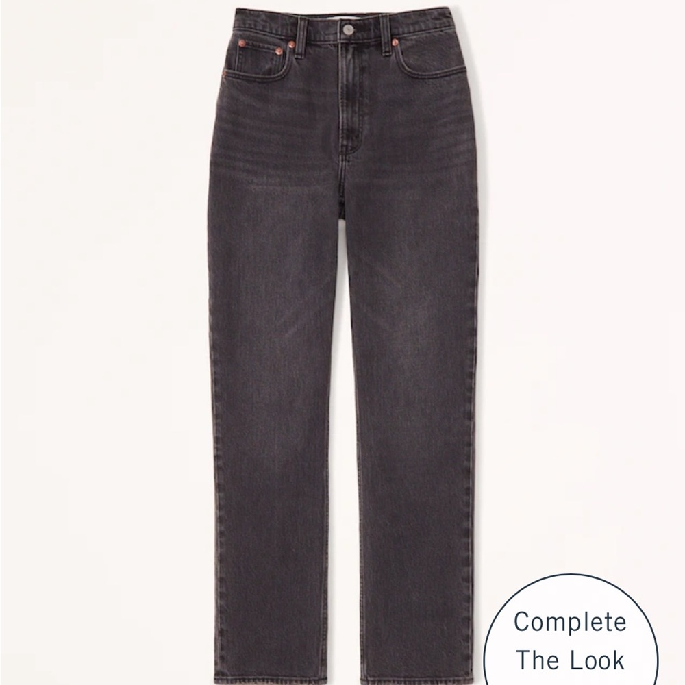 Abercrombie & Fitch CURVE LOVE Ultra High Rise 90’s Straight Jean w/ Ankle Slit